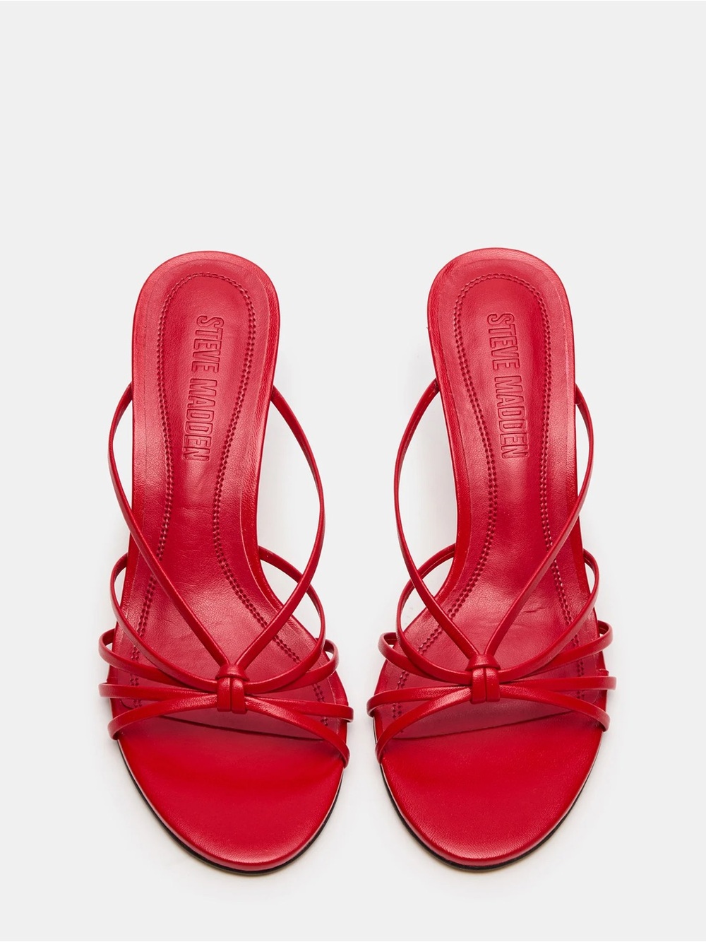Steve Madden Red Strappy Kitten-Heel Sandals - Picture 2 of 6